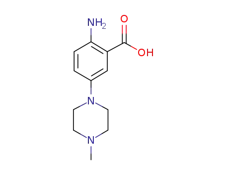 Molecular Structure of 835879-06-6 (2-AMino-5-(4-Methyl-1-piperazinyl)benzoic Acid)