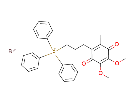 Molecular Structure of 845959-57-1 (2-(5-triphenylphosphoniumpropyl)-3-methyl-5,6-dimethoxy-1,4-benzoquinone bromide)