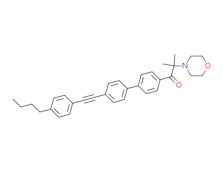 Molecular Structure of 655251-29-9 (1-Propanone,
1-[4'-[(4-butylphenyl)ethynyl][1,1'-biphenyl]-4-yl]-2-methyl-2-(4-morpholin
yl)-)