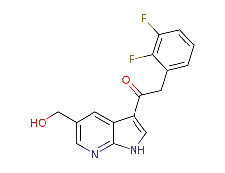 Molecular Structure of 849067-98-7 (Ethanone,
2-(2,3-difluorophenyl)-1-[5-(hydroxymethyl)-1H-pyrrolo[2,3-b]pyridin-3-yl]
-)