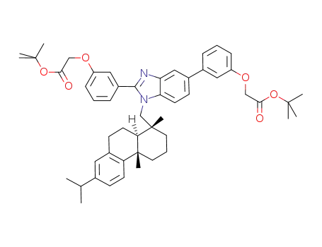 Molecular Structure of 727400-72-8 (2-(3-tert-butoxycarbonylmethyloxy-phenyl)-5-(3-tert-butoxycarbonylmethyloxy-phenyl)-1-dehydroabietyl-benzimidazole)