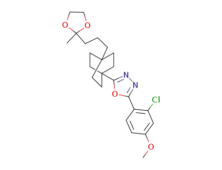 2-(2-chloro-4-methoxyphenyl)-5-{4-[3-(2-methyl-1,3-dioxolan-2-yl)propyl]bicyclo[2.2.2]oct-1-yl}-1,3,4-oxadiazole