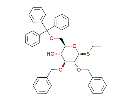 Molecular Structure of 346435-04-9 (Ethyl 2,3-di-O-benzyl-6-O-triphenylmethyl-1-thio-β-D-glucopyranoside)