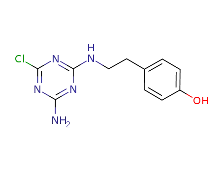 Molecular Structure of 189249-58-9 (Phenol, 4-[2-[(4-amino-6-chloro-1,3,5-triazin-2-yl)amino]ethyl]-)