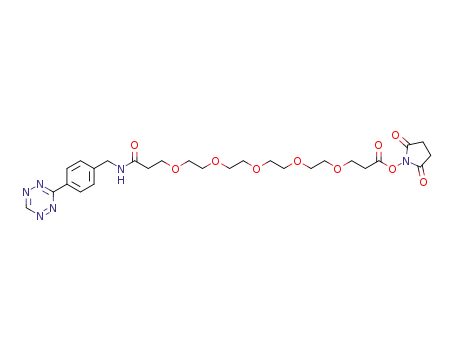 Molecular Structure of 1682653-80-0 (Tetrazine-PEG5-NHS ester)