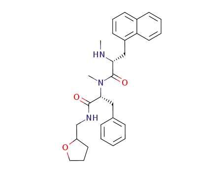 (2R)-N-methyl-2-methylamino-3-(1-naphthyl)-N-((1R)-2-phenyl-1-((tetrahydrofuran-2-yl-methyl)carbamoyl)ethyl)propionamide