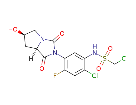 (6R-trans)-1-chloro-N-[2-chloro-4-fluoro-5-(tetrahydro-6-hydroxy-1,3-dioxo-1H-pyrrolo[1,2-c]imidazol-2(3H)-yl)phenyl]methanesulfonamide