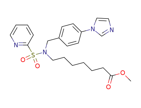 Molecular Structure of 223491-35-8 (7-[(4-imidazol-1-yl-benzyl)-(pyridine-2-sulfonyl)-amino]-heptanoic acid methyl ester)