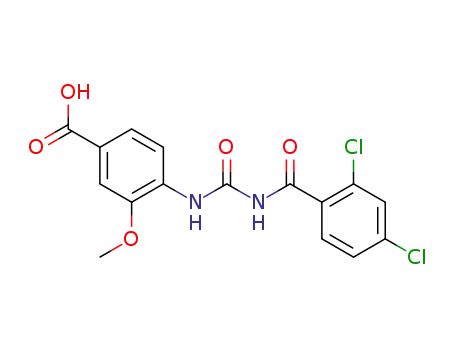 Molecular Structure of 477343-25-2 (4-[3-(2,4-dichlorobenzoyl)ureido]-3-methoxybenzoic acid)