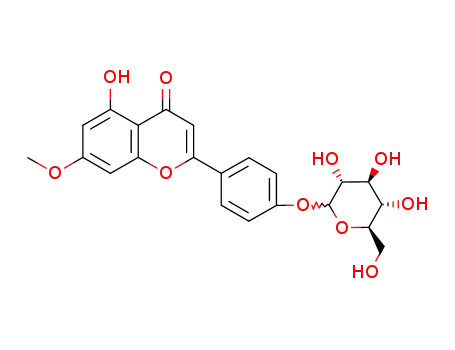 Molecular Structure of 20486-36-6 (4H-1-Benzopyran-4-one,2-[4-(b-D-glucopyranosyloxy)phenyl]-5-hydroxy-7-methoxy-)