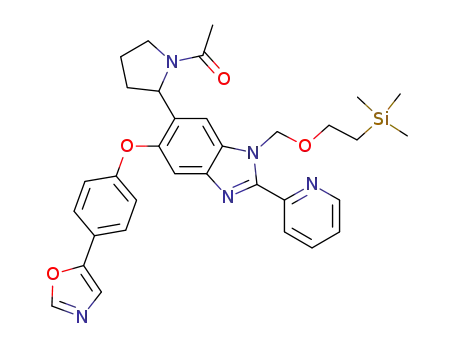 1-(2-(6-(4-oxazol-5-yl-phenoxy)-2-pyridin-2-yl-3-(2-trimethylsilanyl-ethoxymethyl)-3H-benzimidazol-5-yl)-pyrrolidin-1-yl)-ethanone