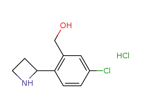 Molecular Structure of 439117-17-6 ((2-azetidin-2-yl-5-chlorophenyl)methanol hydrochloride)