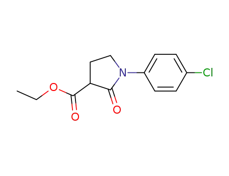 Molecular Structure of 171054-81-2 (3-Pyrrolidinecarboxylic acid, 1-(4-chlorophenyl)-2-oxo-, ethyl ester)