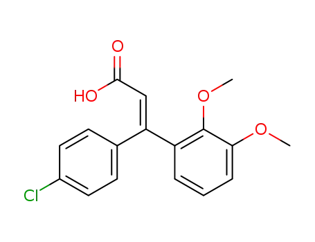 Molecular Structure of 133263-03-3 (2-Propenoic acid, 3-(4-chlorophenyl)-3-(2,3-dimethoxyphenyl)-, (E)-)