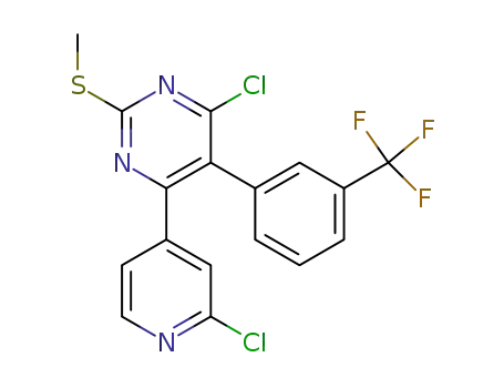 4-Chloro-6-(2-chloro-pyridin-4-yl)-2-methylthio-5-(3-(trifluoromethyl)-phenyl)pyrimidine