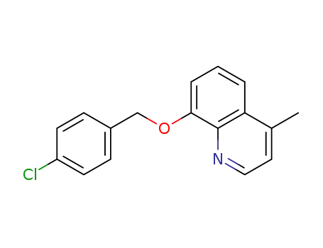 Molecular Structure of 280135-24-2 (Quinoline, 8-[(4-chlorophenyl)methoxy]-4-methyl-)