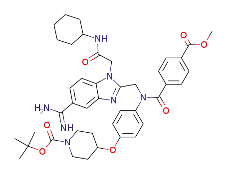 2-[N-[4-(1-tert-butoxycarbonylpiperidin-4-yloxy)phenyl]-N-(4-methoxycarbonylbenzoyl)aminomethyl]-1-(cyclohexylcarbamoylmethyl)-benzimidazole-5-carboxamidine