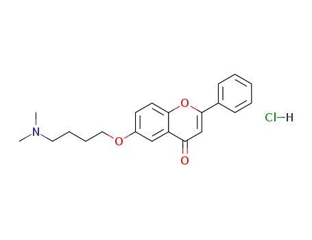 4H-1-Benzopyran-4-one, 6-[4-(dimethylamino)butoxy]-2-phenyl-,
hydrochloride