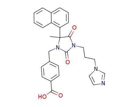 4-[3-(3-imidazol-1-yl-propyl)-5-methyl-5-naphthalen-1-yl-2,4-dioxo-imidazolidin-1-ylmethyl]-benzoic acid