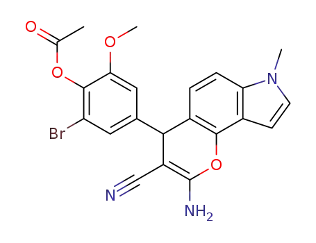 2-Amino-4-(4-acetoxy-3-bromo-5-methoxyphenyl)-3-cyano-7-methyl-4H-pyrrolo[2,3-h]chromene