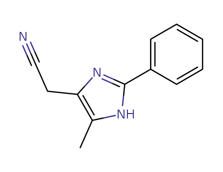 Molecular Structure of 58261-91-9 ((5-METHYL-2-PHENYL-1H-IMIDAZOL-4-YL)-ACETONITRILE)