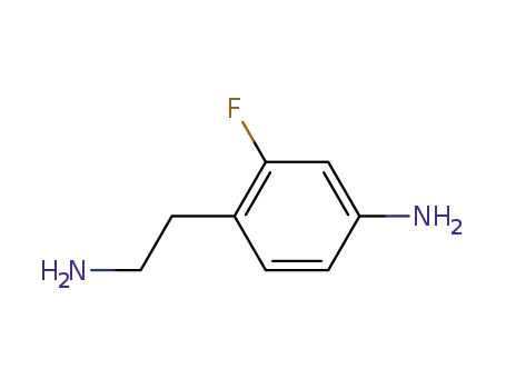 Molecular Structure of 180146-79-6 (Benzeneethanamine, 4-amino-2-fluoro- (9CI))