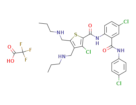 N-(4-chlorophenyl)-2-[((3-chloro-4,5-di((n-propyl)aminomethyl)thiophen-2-yl)carbonyl)amino]-5-chlorobenzamide, trifluoroacetic acid salt