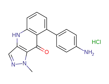 9H-Pyrazolo[4,3-b]quinolin-9-one,
8-(4-aminophenyl)-1,4-dihydro-1-methyl-, monohydrochloride