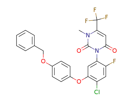 Molecular Structure of 344420-34-4 (([4-{2-chloro-4-fluoro-5-[3-methyl-2,6-dioxo-4-(trifluoromethyl)-1,2,3,6-tetrahydropyrimidin-1-yl]phenoxy}phenoxy]methyl)benzene)