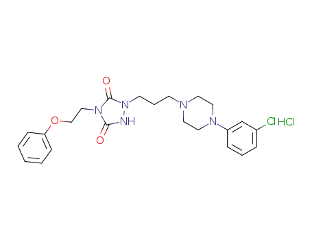 Molecular Structure of 153707-87-0 (2-(3-[4-(3-chlorophenyl)-1-piperazinyl]propyl)-4-(2-phenoxyethyl)-4H-1,2,4-triazole-3,5(1H,2H)-dione hydrochloride)