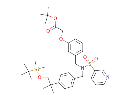Acetic acid,
[3-[[[[4-[2-[[(1,1-dimethylethyl)dimethylsilyl]oxy]-1,1-dimethylethyl]phenyl]
methyl](3-pyridinylsulfonyl)amino]methyl]phenoxy]-, 1,1-dimethylethyl
ester