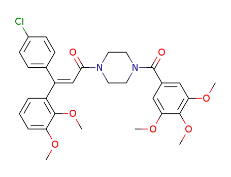 Piperazine,
1-[3-(4-chlorophenyl)-3-(2,3-dimethoxyphenyl)-1-oxo-2-propenyl]-4-(3,4,
5-trimethoxybenzoyl)-, (E)-