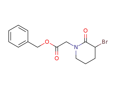 Molecular Structure of 494751-08-5 ((3-Bromo-2-oxo-piperidin-1-yl)acetic acid benzyl ester)