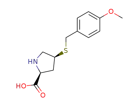 Molecular Structure of 23912-28-9 (L-Proline, 4-[[(4-methoxyphenyl)methyl]thio]-, cis-)