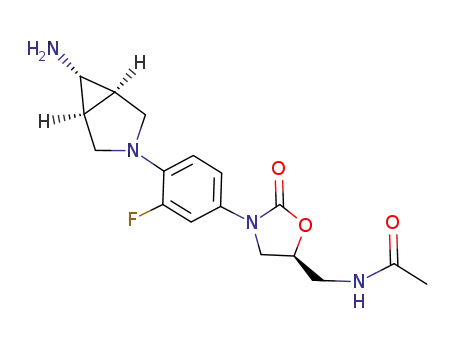 N-[5(S)-3-[4-[(1α,5α,6α)-6-amino-3-azabicyclo[3.1.0]hexan-3-yl]-3-fluorophenyl]-2-oxooxazolidin-5-ylmethyl]acetamide