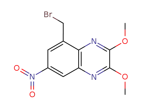 Molecular Structure of 188699-17-4 (5-bromomethyl-2,3-dimethoxy-7-nitro-quinoxaline)