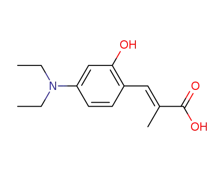 Molecular Structure of 125769-41-7 (alpha-methyl-2-hydroxy-4-diethylaminocinnamic acid)