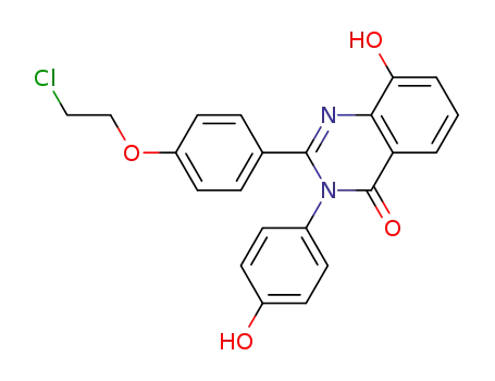 Molecular Structure of 242478-06-4 (4(3H)-Quinazolinone,  2-[4-(2-chloroethoxy)phenyl]-8-hydroxy-3-(4-hydroxyphenyl)-)