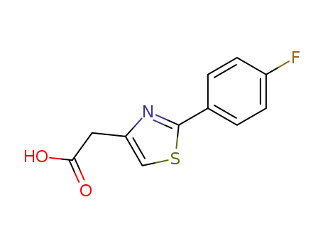 Molecular Structure of 17969-24-3 (2-(4-FLUOROPHENYL)-1,3-THIAZOL-4-YL]ACETIC ACID)