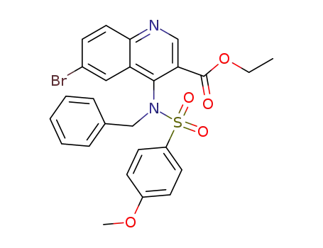 4-[Benzyl-(4-methoxy-benzenesulfonyl)-amino]-6-bromo-quinoline-3-carboxylic Acid Ethyl Ester