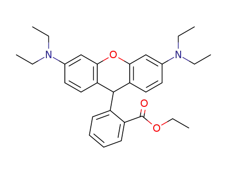 Molecular Structure of 76478-14-3 (N,N,N',N'-tetraethyl-3,6-diamino-9-(2-ethoxycarbonyl)phenylxanthene)