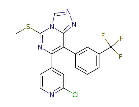 5-methylthio-7-(2-chloro-pyridin-4-yl)-8-(3-(trifluoromethyl)phenyl)-1,2,4-triazolo[4,3-c]pyrimidine