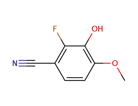 Molecular Structure of 137747-50-3 (Benzonitrile,  2-fluoro-3-hydroxy-4-methoxy-)