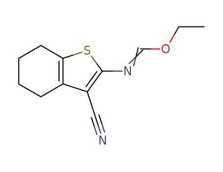 Methanimidic acid, N-(3-cyano-4,5,6,7-tetrahydrobenzo[b]thien-2-yl)-,
ethyl ester