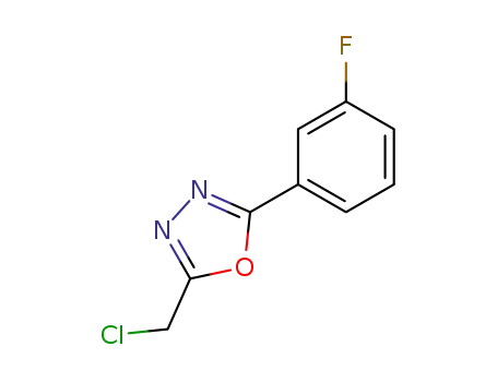 Molecular Structure of 350672-16-1 (2-(chloromethyl)-5-(3-fluorophenyl)-1,3,4-oxadiazole(SALTDATA: FREE))