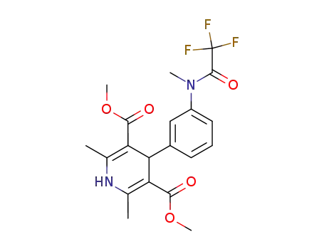 Molecular Structure of 216507-82-3 (3,5-Pyridinedicarboxylic acid,
1,4-dihydro-2,6-dimethyl-4-[3-[methyl(trifluoroacetyl)amino]phenyl]-,
dimethyl ester)