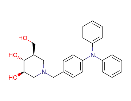 Molecular Structure of 215724-72-4 ((3R,4R,5R)-5-hydroxymethyl-1-(4-N,N-diphenylaminobenzyl)-3,4-piperidinediol)