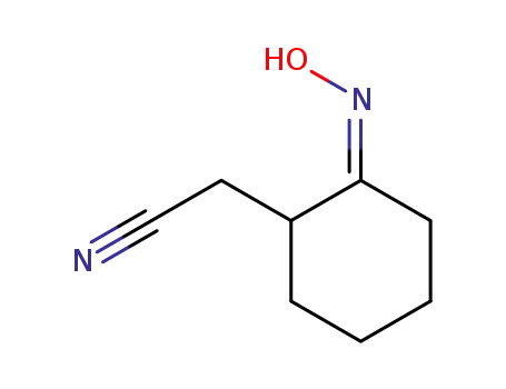 Molecular Structure of 1101905-15-0 (2-(hydroxyimino)cyclohexaneacetonitrile)