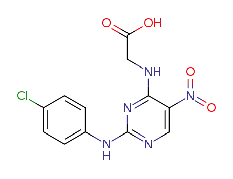 2-(4-chlorophenylamino)-4-(carboxymethylamino)-5-nitro-pyrimidine