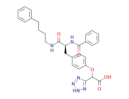Molecular Structure of 389846-31-5 (1H-Tetrazole-5-acetic acid,
a-[4-[(2S)-2-(benzoylamino)-3-oxo-3-[(4-phenylbutyl)amino]propyl]phen
oxy]-)